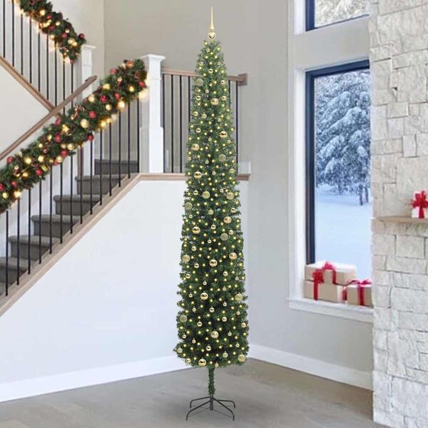 vidaXL Sapin de No&euml;l artificiel Vert 300 cm PVC et acier et plastique