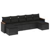 vidaXL Salon de jardin 7 pcs avec coussins noir r&eacute;sine tress&eacute;e