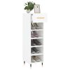 vidaXL Armoire &agrave; chaussure Blanc brillant 30x35x105 cm Bois ing&eacute;nierie