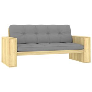 vidaXL Banc de jardin avec coussins gris 179 cm Pin impr&eacute;gn&eacute;