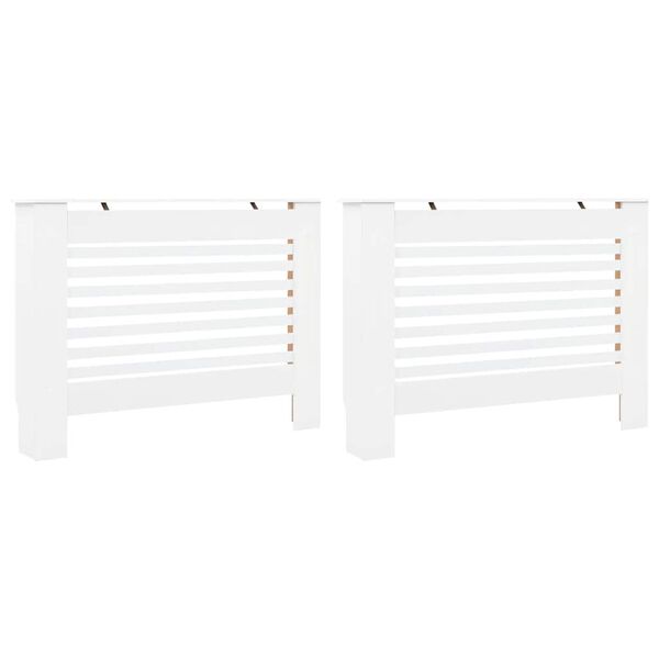vidaXL Cache-radiateurs 2 pcs Blanc 112x19x81,5 cm MDF