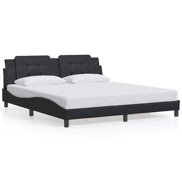 vidaXL Cadre de lit sans matelas Zadar noir 180x200 cm similicuir