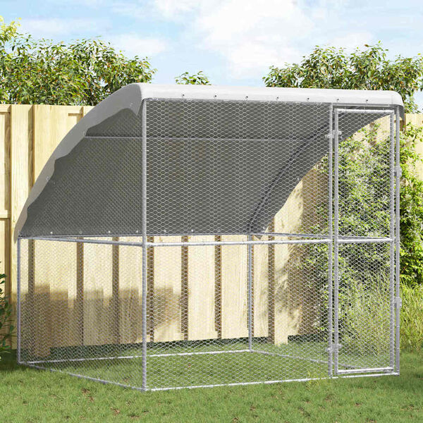 vidaXL Cage &agrave; poules Argent&eacute; 2 x 2 x 2 m Acier galvanis&eacute;