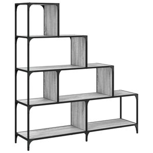 vidaXL Biblioth&egrave;que &agrave; 4 niveaux sonoma gris bois d'ing&eacute;nierie