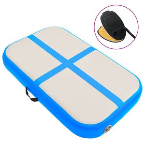 vidaXL Tapis gonflable de gymnastique avec pompe 60x100x15 cm PVC Bleu