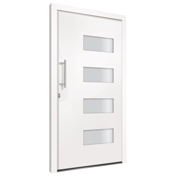 vidaXL Porte d'entr&eacute;e Aluminium et PVC Blanc 110x210 cm