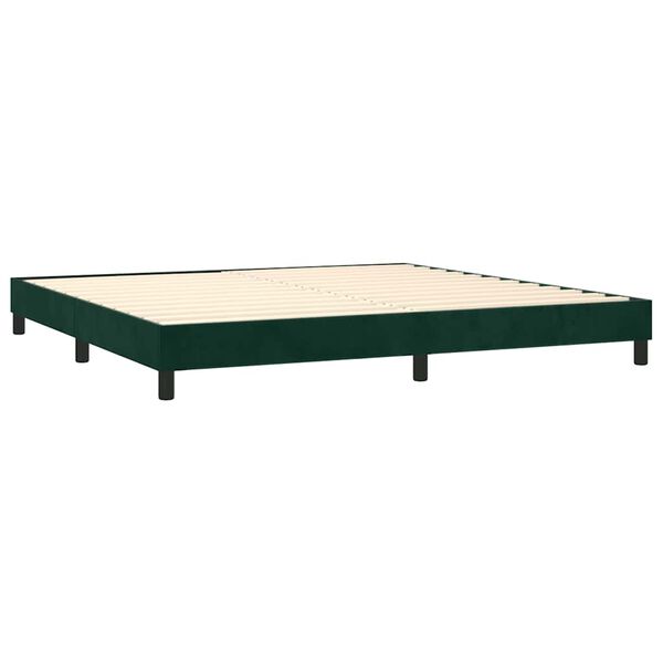 vidaXL Sommier &agrave; lattes de lit et matelas Vert fonc&eacute; 200x200cm Velours