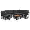 vidaXL Ensemble de canap&eacute;s d'ext&eacute;rieur 9 pcs Noir et Gris fonc&eacute;