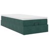 vidaXL Cadre de lit ottoman avec matelas vert fonc&eacute; 90x200 cm velours