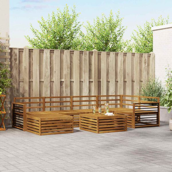 vidaXL Ensemble de canap&eacute;s d'ext&eacute;rieur 7 pcs Naturel