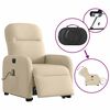 vidaXL Fauteuil inclinable de massage &eacute;lectrique Cr&egrave;me Tissu