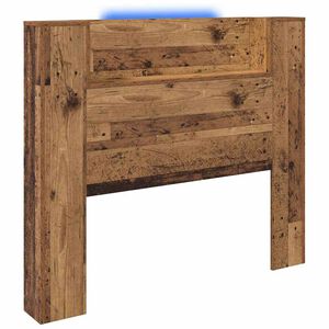 vidaXL T&ecirc;te de lit de rangement avec LED Bois ancien Bois d'ing&eacute;nierie