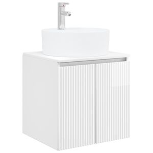 vidaXL Vanit&eacute; de lavabo mural Blanc brillant 49,5 x 44,5 x 65 cm