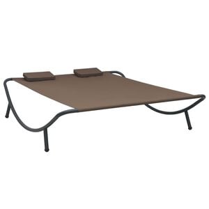 vidaXL Chaise longue d'ext&eacute;rieur Tissu Marron