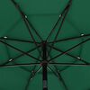 vidaXL Parasol de jardin &agrave; 3 niveaux avec m&acirc;t en aluminium vert 3,5 m