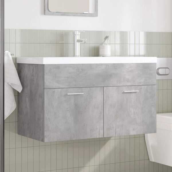 vidaXL Armoire lavabo de salle de bain avec bassin int&eacute;gr&eacute; et robinet