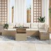 vidaXL Ensemble de canap&eacute; de jardin 7 pcs Beige Poly rotin