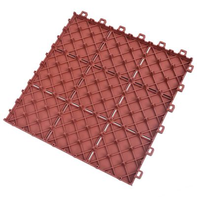 vidaXL Carreaux de terrasse 10 pcs Rouge 30,5x30,5 cm Plastique