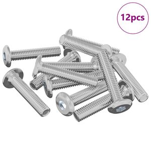 vidaXL Vis de verrou Uni 12 pcs Argent&eacute; M6 x 30 mm Acier