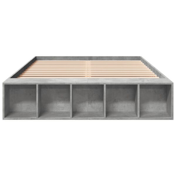 vidaXL Cadre de lit sans matelas gris b&eacute;ton 120x190 cm