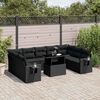 vidaXL Salon de jardin 10 pcs avec coussins noir r&eacute;sine tress&eacute;e