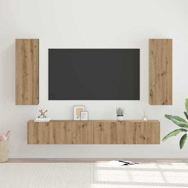 vidaXL Ensemble meuble TV 5 pcs Ch&ecirc;ne artisanal Bois d'ing&eacute;nierie