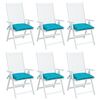 vidaXL Coussins de chaise lot de 6 turquoise 40x40x7 cm tissu