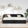 vidaXL Cadre de lit d'angle avec matelas 2 pcs Noir Velours