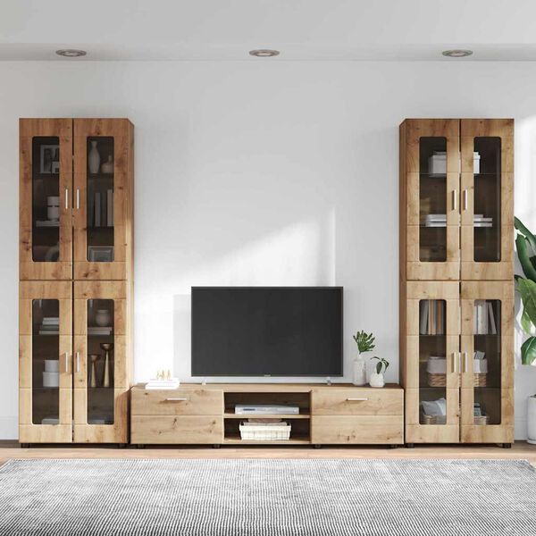 vidaXL Ensemble meuble TV FLORIN Ch&ecirc;ne artisanal Bois d'ing&eacute;nierie