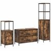 vidaXL Ensemble de mobilier de salle de bain 3 pcs Ch&ecirc;ne fum&eacute;