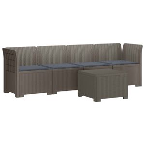 vidaXL Canap&eacute; de jardin 4 places avec coussins look rotin PP