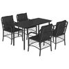 vidaXL Ensemble &agrave; manger de jardin coussins 5pcs Noir R&eacute;sine tress&eacute;e