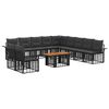 vidaXL Ensemble de canap&eacute; de jardin 12 pc Noir et Gris fonc&eacute;