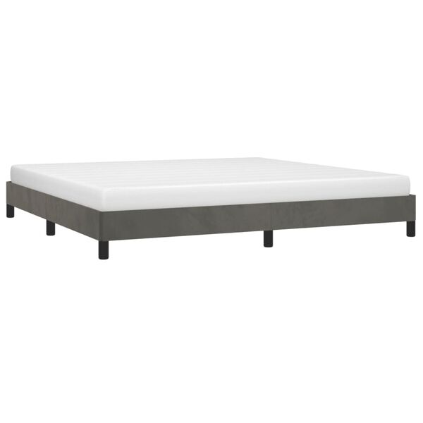 vidaXL Cadre de lit sans matelas gris fonc&eacute; 200x200 cm velours