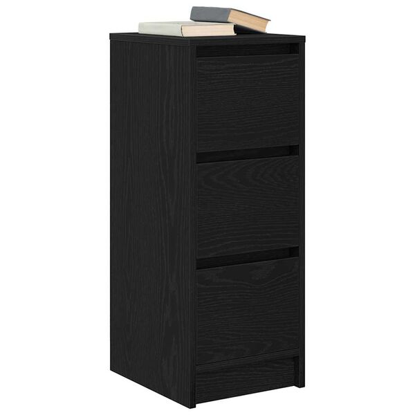 vidaXL Buffet ch&ecirc;ne noir 29,5x34x76 cm bois d'ing&eacute;nierie