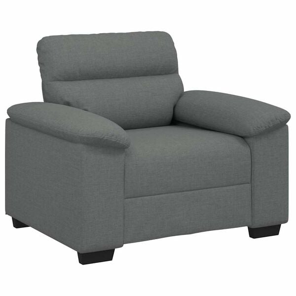 vidaXL Fauteuil gris foncé 60 cm tissu