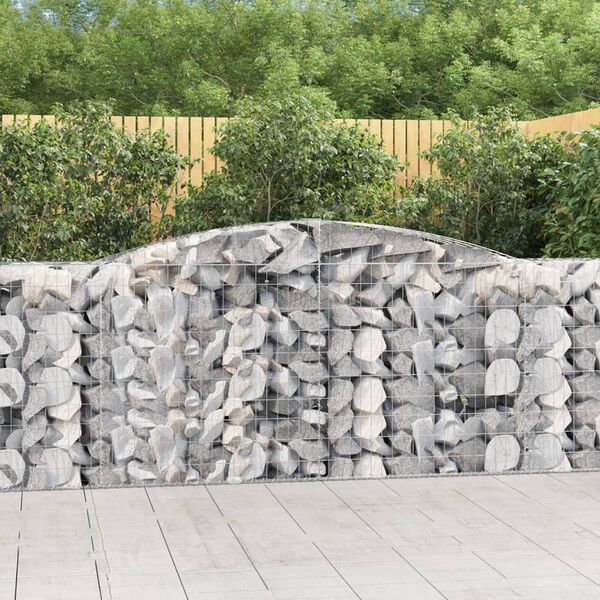 vidaXL Paniers à gabions arqués 9 pcs 400x50x100/120 cm Fer galvanisé