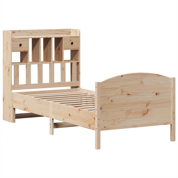 vidaXL Lit bibliothèque sans matelas 90x200 cm bois de pin massif