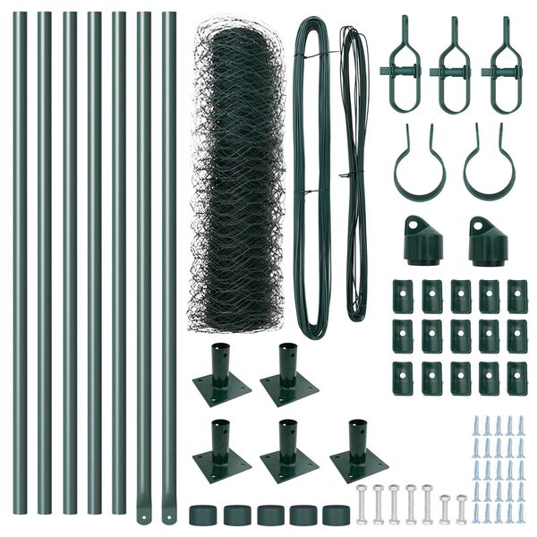 vidaXL Poteau de cl&ocirc;ture. Vert 10 x 0,5 m (maille de 50 mm)