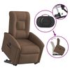 vidaXL Fauteuil inclinable électrique marron tissu