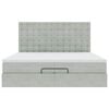 vidaXL Cadre de lit ottoman avec matelas gris clair 200x200 cm velours