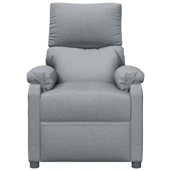 vidaXL Fauteuil &eacute;lectrique de massage Gris clair Tissu