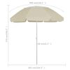 vidaXL Parasol de plage jaune sable 300 cm