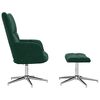 vidaXL Chaise de relaxation avec tabouret Vert fonc&eacute; Velours