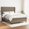 vidaXL Sommier &agrave; lattes de lit avec matelas Taupe 140x200 cm Tissu