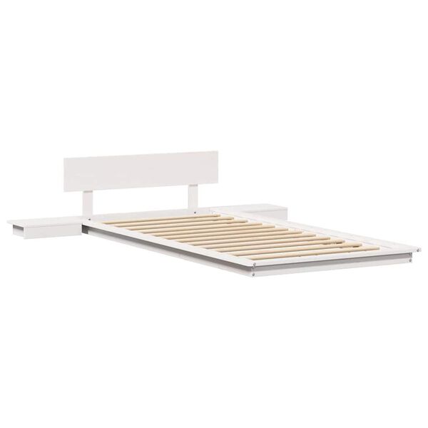 vidaXL Cadre de lit Blanc 90 x 200 cm bois