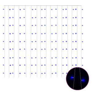 vidaXL Rideaux lumineux &agrave; LED 3x3 m 300 LED Bleu 8 fonctions