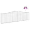 vidaXL Paniers à gabions arqués 5 pcs 400x30x100/120 cm Fer galvanisé