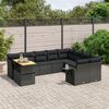 vidaXL Salon de jardin 10 pcs avec coussins noir r&eacute;sine tress&eacute;e