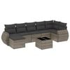vidaXL Salon de jardin 8 pcs avec coussins gris r&eacute;sine tress&eacute;e